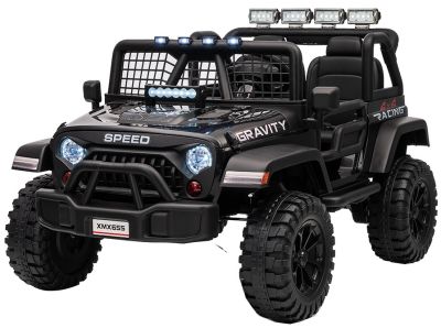 Elektrische kinderjeep Gravity Zwart 24Volt 4X4 2 persoons